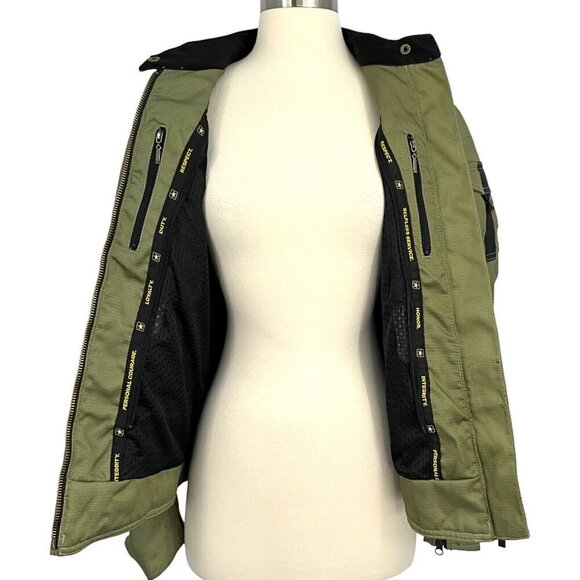 Power Trip Size L Tank Girl Motorcycle Jacket Tactical US Army Green Camo Womens - Picture 11 of 16